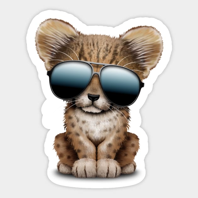 Cute Baby Cheetah Wearing Sunglasses Sticker by jeffbartels